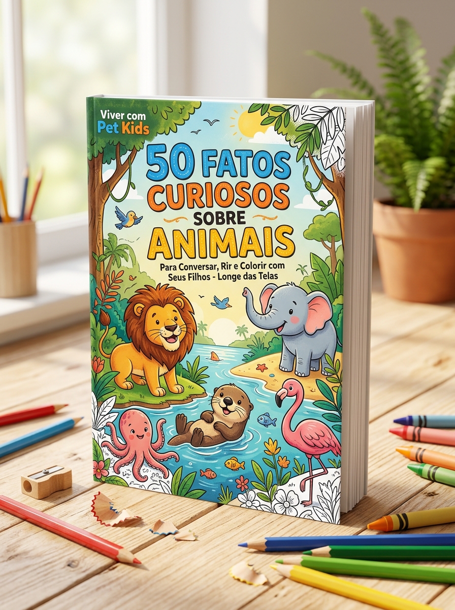 Capa Livro de Colorir 50 Fatos Curiosos Sobre Animais