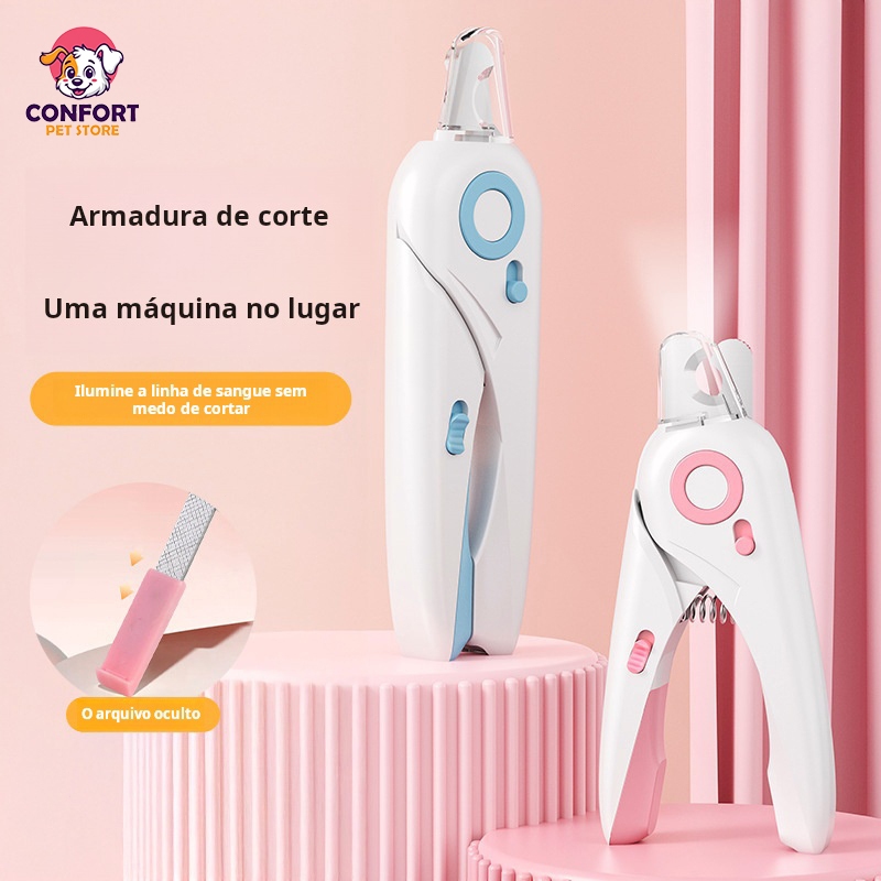 Cortador de Unhas Pet com Luz LED Ultra Brilhante e Trava