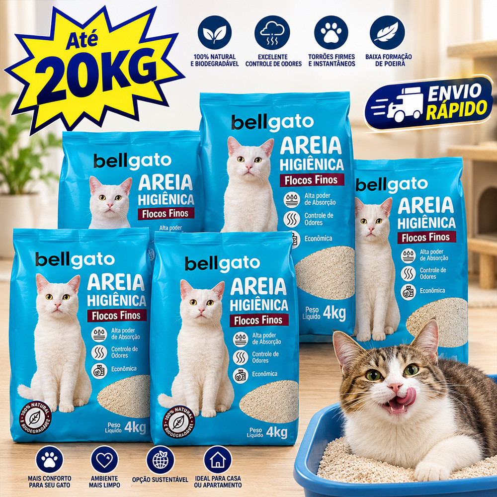 Areia Sanitária Higiênica Super Premium de Argila Natural